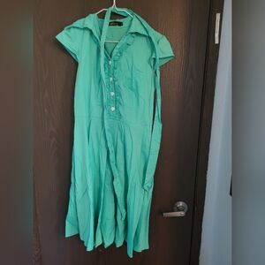 Collared Green-Blue Dress